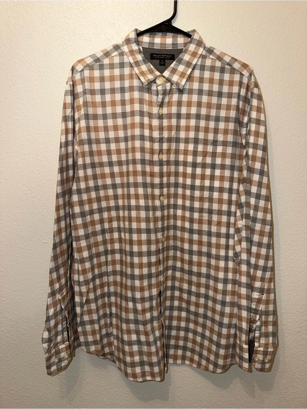 Banana Republic Luxe Flannel Slim Fit Plaid Button-Down Shirt.